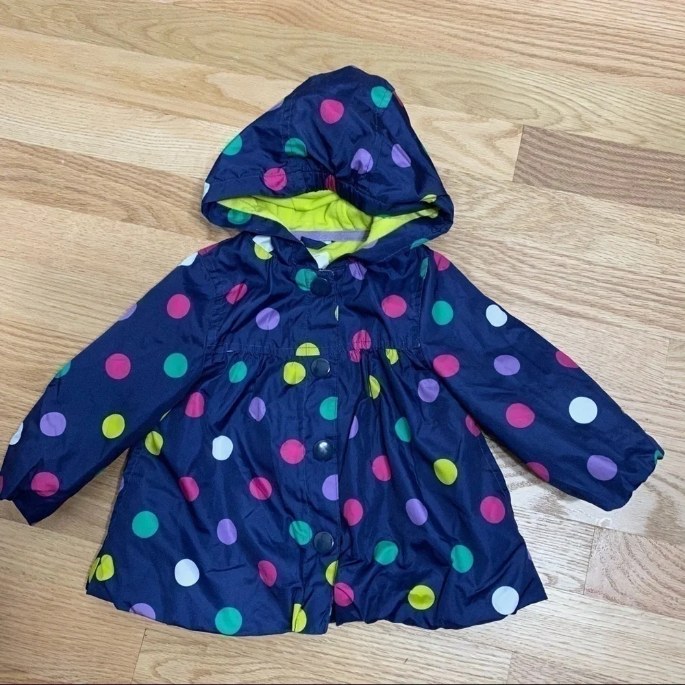 Carter’s Light Jacket 12 months Polka Dot Hooded Snap Button Closure
